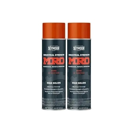 Seymour Midwest MRO Industrial High-Solids Spray Paint, JL Orange, 16 oz, 6PK 6201436
