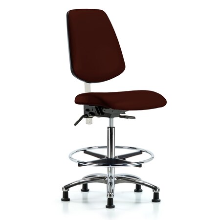 Blue Ridge Ergonomics Clean Room Chair Vin Hi Ben Chair, Med, Bk, Burg, CL100, No Arms, 26" to 35-1/2" Height, Vinyl BR-NCR-VHBCH-MB-CR-T1-A0-CF-RG-8569
