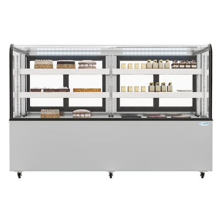 Koolmore 71 in. Dry Bakery Display Case with Front Curved Glass Protection, 20 cu ft. BDC-20C