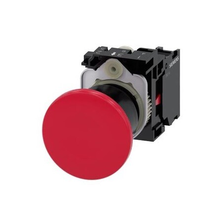Siemens Mushroom pushbutton, 22 mm, round, plastic, red, 40mm, latching 3SU1100-1BA20-1CA0-ZY10