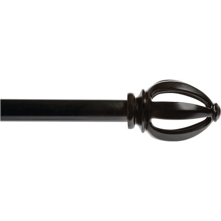 Kenney Mfg KN80209 Curtain Rod, 34 in Dia, 36 to 66 in L, Metal, Black KN80209NP
