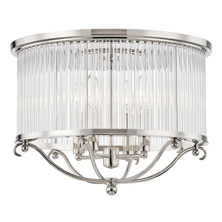 Hudson Valley Lighting Mark D. Sikes X Glass No.1 4 Light Semi Flush 19 In. Polished Nickel MDS201-PN