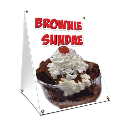 Signmission Brownie Sundae, 24 Inch x 18 Inch A-frame Yard Sign, Plastic Sign SBC-1824-Brownie Sundae