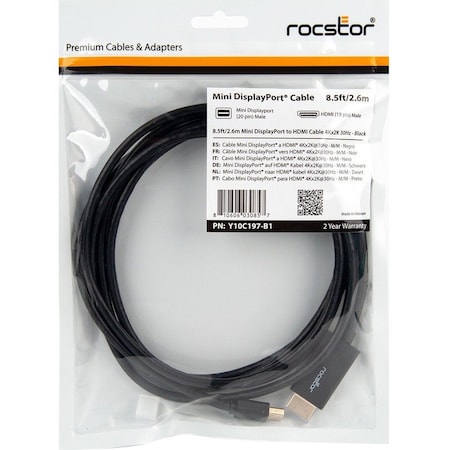 Rocstor MINI DISPLAYPORT TO HDMI CBL M Y10C197-B1