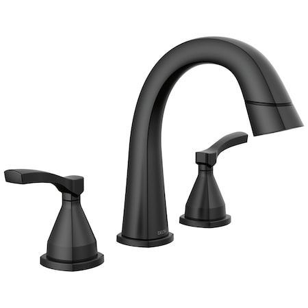 Delta Stryke Two Handle Widespread Pull Down Bathroom Faucet In Matte Black 35775-BLPD-DST