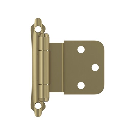 Amerock 3/8in 10mm Inset Self Closing Face Mount Golden Champagne Cabinet Hinge, 1 Pair BPR7928BBZ