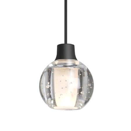 Besa Lighting Besa Boca 3 Pendant, Clear Bubble, Black Finish, 1x 35W MAX GY6.35 Base 1XT-BOCA3BB-BK