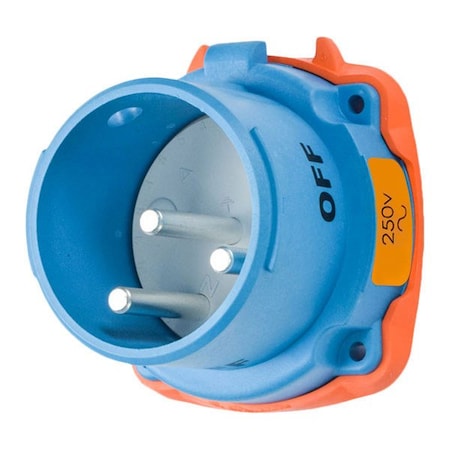 Meltric DS30 INLET POLY BLUE SIZE 3 TYPE 3R 2P+G 30 A 250 VAC 60 Hz NO AUX 33-38072