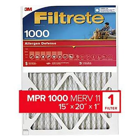Filtrete 20x15x1 Pleated Air Filter, Polypropylene, MERV 11 9806-4