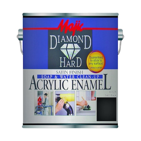 Majic Paints Diamondhard Anti-Rust Acrylic Paint, Satin Black, Gallon 8-1521-1