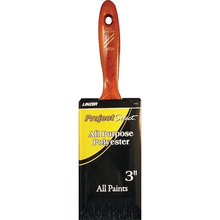 Linzer WC Paint Brush, 3 in W, 312 in L Bristle, Polyester Bristle, Beaver Tail Handle 1123-3