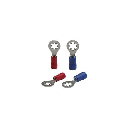 Hillsdale Terminal Ring Terminal, #6 Stud Size, 18 AWG, Vinyl Insulated, 1000 PK 50301