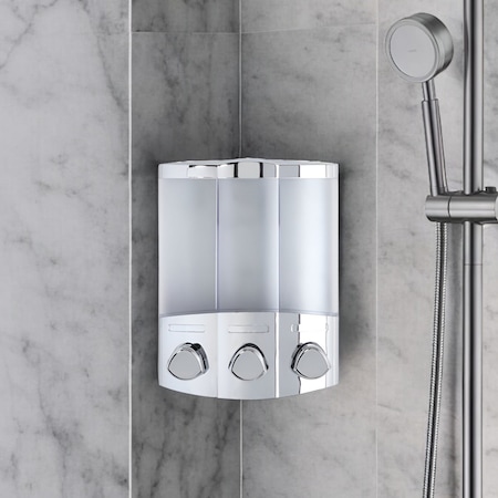 Homeroots Gray Heavy Duty Plastic Three Chamber Wall Mount Soap Dispenser 571498