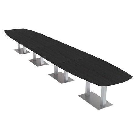Skutchi Designs Arc Rectangle Meeting Room Table, 45 in W, 240 in L, Black HAR-AREC-48X240-DOU-U999ST19