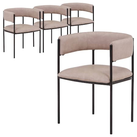 Leisuremod Cyril Collection Modern Chair in Taupe, 4PK CDC22TP4