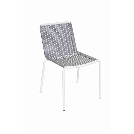 Bfm Seating Captiva Stacking Sidechair - Seaside Gray/White Frame PH402CGR-WH