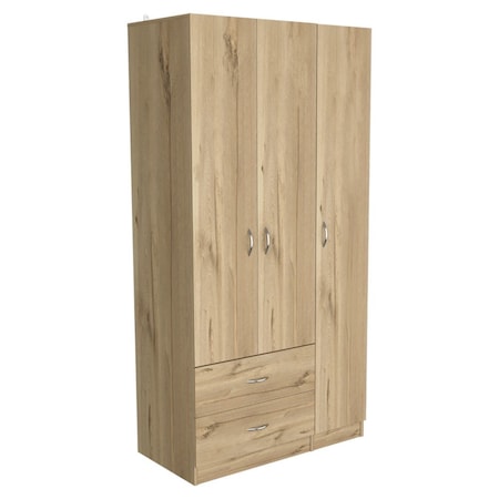 Homeroots 71" Light Oak Manufactured Wood Two Drawer Combo Dresser 478405