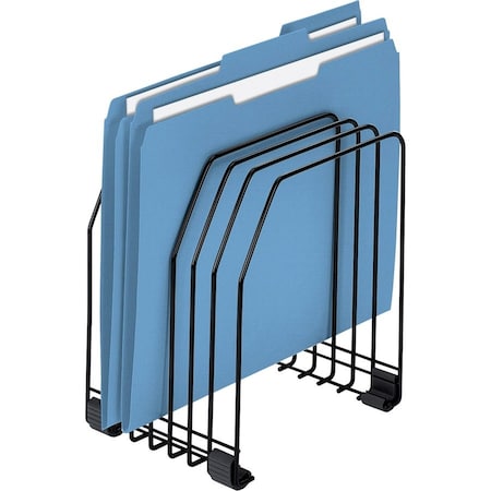 Fellowes File Holder, Black, Steel, 7 3/8 in W, 5 7/8 in L, 8 1/4 in H, 7 Number of Compartments 68112