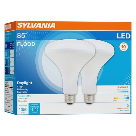 Sylvania LED Bulb, Flood/Spotlight, BR40 Lamp, 85 W Equivalent, E26 Lamp Base, Dimmable, Frosted 79624
