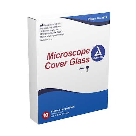 Dynarex Microscope Cover Glass, 0.12 - 0.17 mm thickness, 50PK 4176