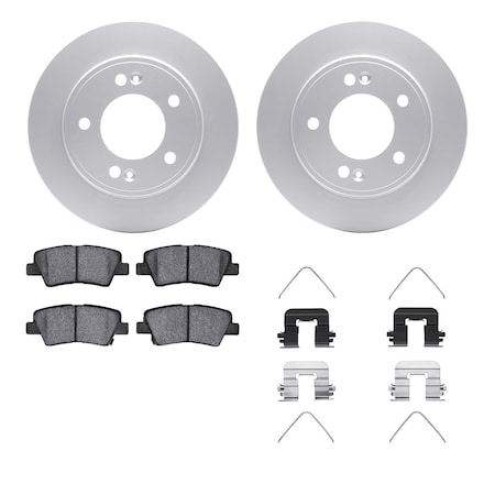 Dynamic Friction Co DFC GEOSPEC Coated Rotors with 5000 Brake Pads - Ceramic and Hardware 4512-21075
