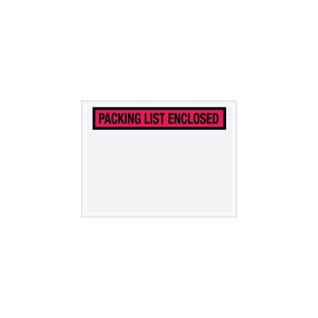 Bubblefast 4 1/2 x 6'' Red Panel Face ''Packing List Enclosed'' Envelopes, 1000PK BFPL451