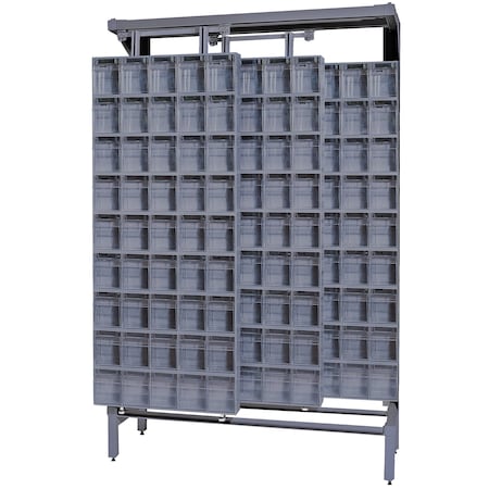 Quantum Storage Systems FREE STANDING SLIDER W/36 GRAY TILT BINS QS-305-36GY