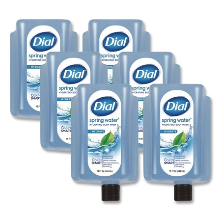 Dial Professional Body Wash Refill for Versa Dispenser, Spring Water Scent, 15 oz, 6PK DIA 99804