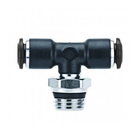 Usa Industrials Push to Connect Tube Fitting, Nylon, Male Branch Tee Swivel, 10 mm Tube OD x 3/8in Universal Male ZUSA-TF-PTC-2063
