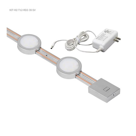 Jesco 2 in. Radianz Silver Undercabinet Lighting KIT-RZ-T12-RD2-30-SV
