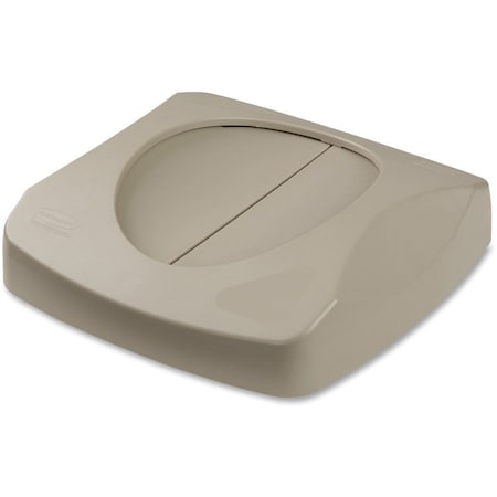 Rubbermaid Commercial Untouchable(R) 23 gal Trash Can Lid, Swing Beige, Resin, 1 Openings 16 in W/Dia FG268988BEIG