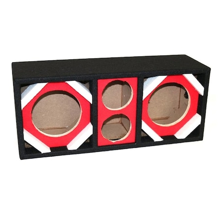 Deejay Led Two 6-in Woofers plus Two Tweeters Red Empty Chuchera Speaker Enclosure D6T2RED
