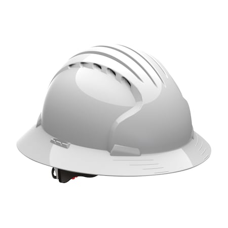 Jsp Vented, Full Brim Hard Hat w/HDPE Shell, 6-Point Polyester Suspension and Wheel Ratchet Adj. 280-EV6161V-10