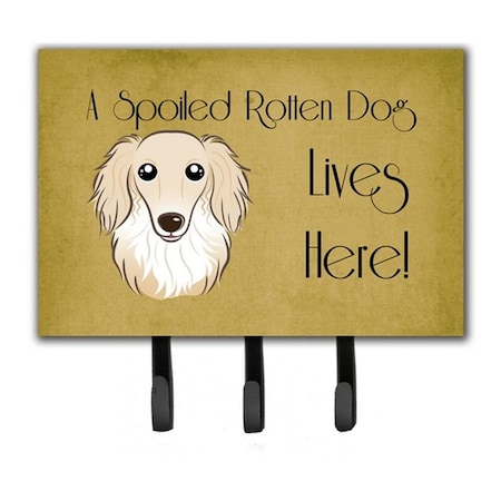 Carolines Treasures Longhair Creme Dachshund Spoiled Dog Lives Here Leash and Key Holder BB1460TH68