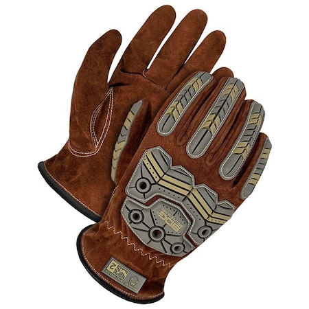 Bdg Leather Drivers Gloves w/Cut Resistant Lining, A6 Cut Level, Impact Level 2, Gunn Cut, L 20-1-3300-L