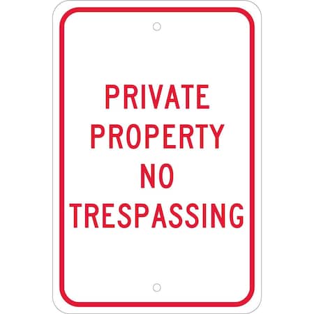 Nmc Private Property No Trespassing Sign, TM59J TM59J