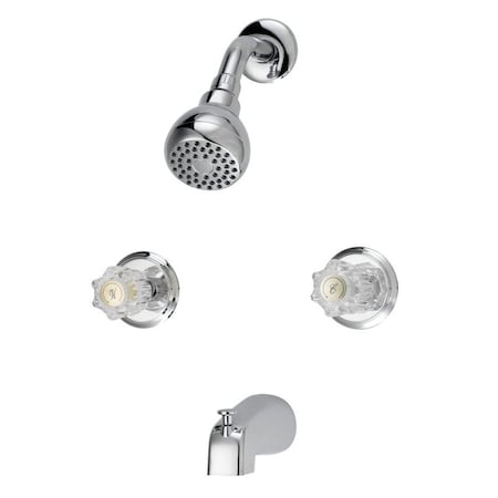 Boston Harbor Tub and Shower Faucet, 2-Handle, Fixed Mount Showerhead, 1.75 GPM Showerhead, 1 Spray Settings GU-TQOB016CP