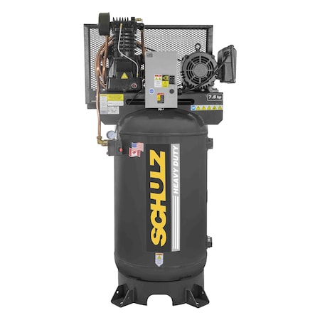 Schulz AIR COMPRESSOR - 7.5HP THREE PHASE 80 GALLON TANK - 30CFM 175 PSI208/230/460V 932.9322-0