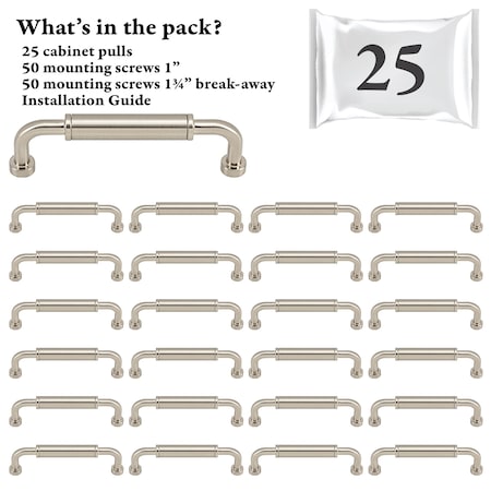 Designperfect 5 1/16'' Center-to-Center Barrel Pull, 25PK DPA25T964SNB