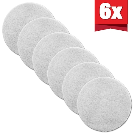 Tomahawk Power 6 Pack Replacement Polishing Pad Brush for TMOP18e Electric Floor Scrubber TMOP18e-WHT-PADX6