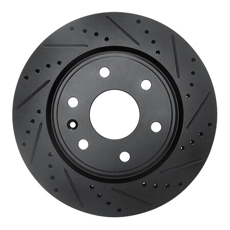 Dynamic Friction Co DFC Brake Rotor - Drilled and Slotted - Black 633-48054R