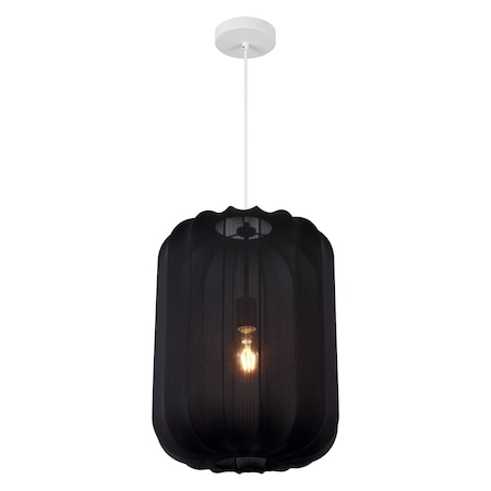 Jonathan Y Aurelia 13.75" 1-Light Scandinavian Japandi Adjustable Lantern Metal w/Ribbed Cocoon Capsule Shade L JYL4207C
