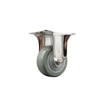 Service Caster 3.5 Inch 316SS Gray Polyurethane Wheel Rigid Top Plate Caster SCC-SS31620R3514-PPUB
