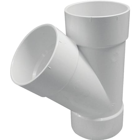 Genova CANPLAS Pipe Wye, 3 in, Hub, PVC, White, SCH 20 Schedule 414133BC