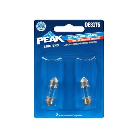 Peak Miniature Automotive Bulb Incandescent Indicator DE3175 Pair DE3175LL-BPP