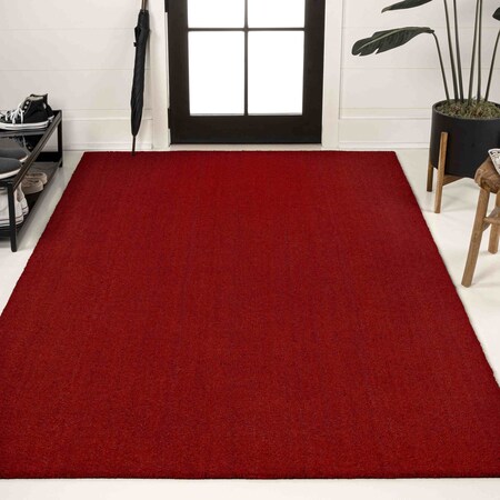 Jonathan Y Peater Classic Casual Commercial Natural Coir Red 6 ft. x 9 ft. Indoor/Outdoor Mat CHG100E-6