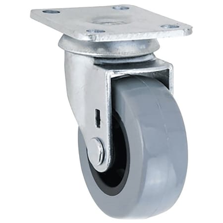 Shepherd Hardware G1 Series Swivel Caster, 2 in Dia Wheel, TPU Wheel, Gray, 88 lb 3541