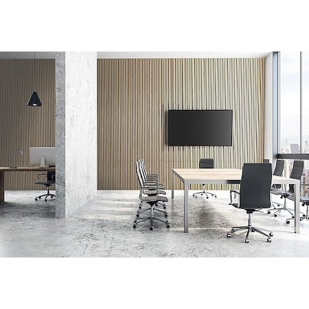 Woodtrends Acoustic Panel, MDF, PET, Wood Veneer, 24 in W, 9 ft L, 7/8 in Thick, Light Oak Timber-Stix
