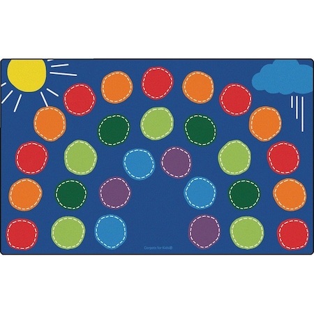 Carpets For Kids 8412 7 ft. 6 in. x 12 ft. Rectangle Premium Rainbow Seating Rug 8412