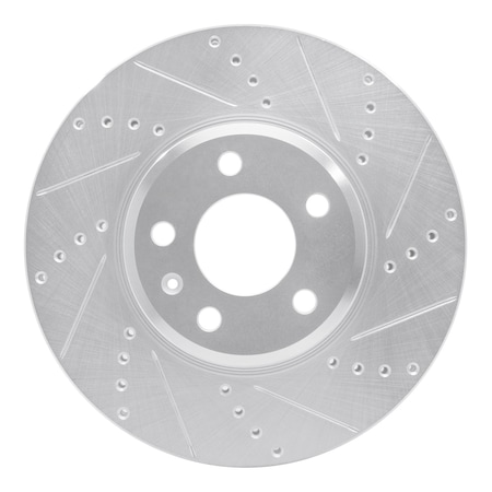Dynamic Friction Co DFC Brake Rotor - Drilled and Slotted - Silver 631-73086R